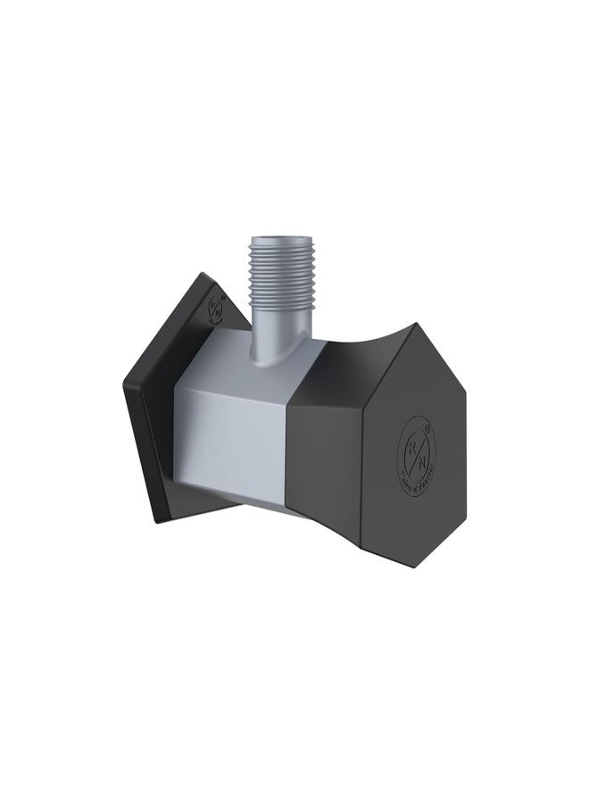 R. N. RN PTMT Superior Plastic Angle Cock with Flange (Metallic-Grey-Black-Dual) Angle Valve (Wall Mount Installation)_RNG2P09B01 - Image 1